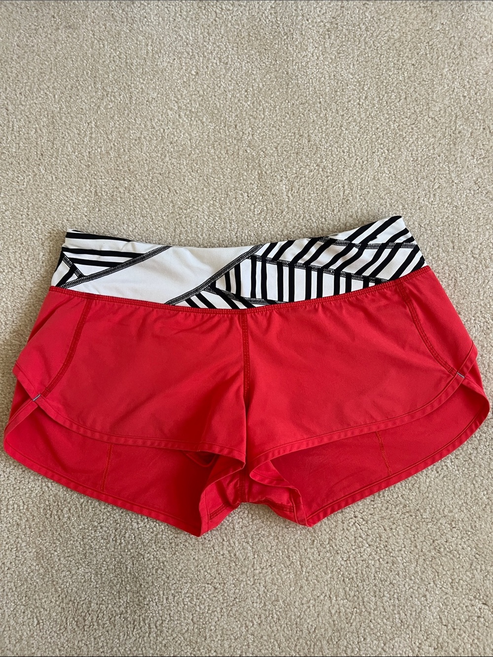 Lululemon Shorts with Black-and-White Striped Waistband